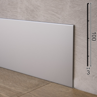 Плоский алюминиевый плинтус для пола Metal Plintus P-102, 100х3х2500мм.