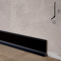 Чёрный алюминиевый плинтус Metal Plintus P-40B, 40х10х2700мм.