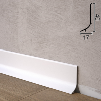 Накладной алюминиевый плинтус Metal Plintus P-63W, 40х17х2500мм. (Белый)