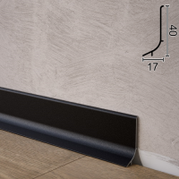 Черный алюминиевый плинтус для пола Metal Plintus P-63B, 40х17х2500мм.