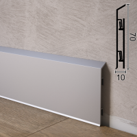 Плинтус алюминиевый напольный Metal Plintus P-95, 70х10х2500мм.