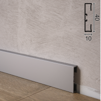 Прямоугольный алюминиевый плинтус Profilpas Metal Line 89/4, 40х10х2000мм., Италия