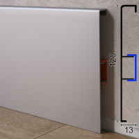 Алюминиевый плинтус высокий ARFEN Р-312, 120х13х3000мм. Анодированный