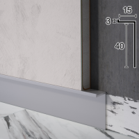 Г-образний алюмінієвий плінтус скритого монтажу Metal Plintus Р-104, 40х15х2500 мм.