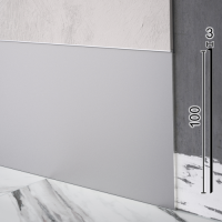 Плоский алюминиевый плинтус под штукатурку Metal Plintus Р-112, высота 100 мм.