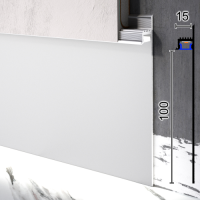 Скрытый алюминиевый плинтус с направленной LED-подсветкой Metal Plintus P-114, 100х13,5х2500 мм.