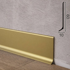 Золотий алюмінієвий плінтус для підлоги Metal Plintus P-60/80/100G