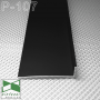 Черный г-образный алюминиевый плинтус Sintezal P-107В, 70х15х2500мм