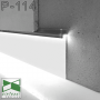 Скрытый алюминиевый плинтус с LED-подсветкой Sintezal P-114W, H=100мм. Белый