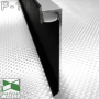 Чёрный алюминиевый плинтус скрытого монтажа с LED-подсветкой Sintezal P-115В, 80х12х2500мм