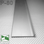 Плоский алюмінієвий плінтус Sintezal P-80 80х10х2500мм., Срібло