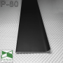 Плоский алюмінієвий плінтус для підлоги Sintezal P-80B | Висота 80мм. | Чорний